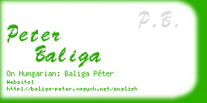 peter baliga business card